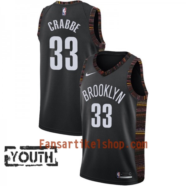 Brooklyn Nets Trikot Allen Crabbe 33 2018-19 Nike City Edition Schwarz Swingman - Kinder Brooklyn Nets Trikot Allen Crabbe 33 2018-19 Nike City Edition Schwarz Swingman - Kinder